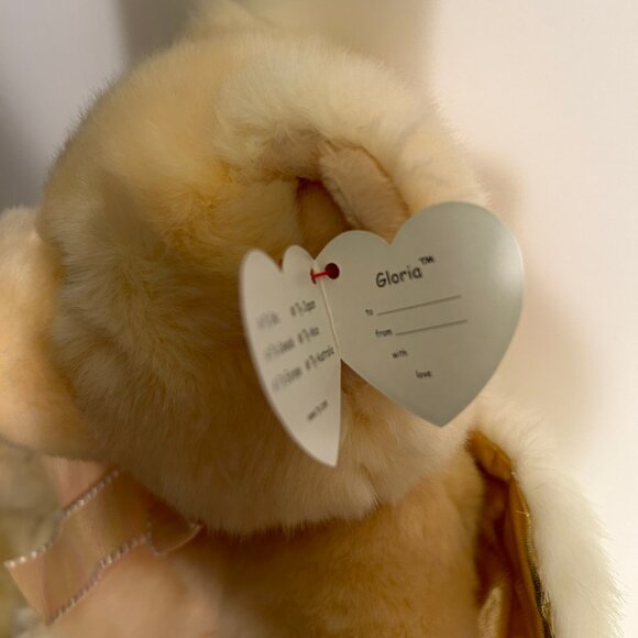 2003 TY Beanie Babie Classic Gloria Angel Bear Gold Wings 12” stuffed animal - Picture 7 of 7